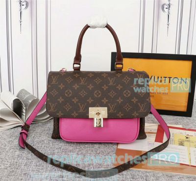 High Clone L---V  Marignan Brown&Pink Monogram Empreinte Genuine Leather Handbag